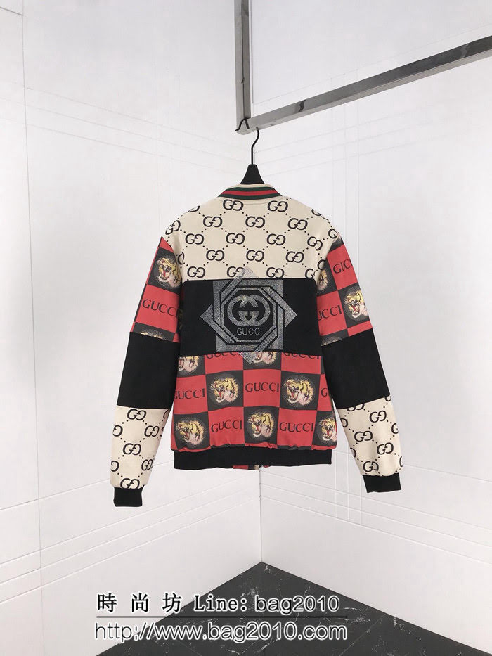 GUCCI古馳 18ss秋冬新款 雙G小logo 羅紋拼色鹿皮絨 加絨夾克外套 情侶款 ydi1948
